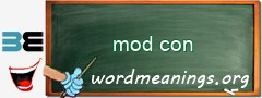 WordMeaning blackboard for mod con